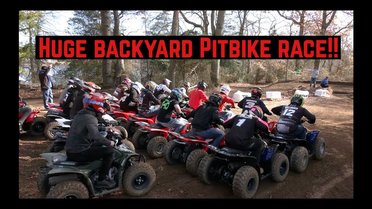SICKEST BACKYARD PITBIKE/MINI QUAD RACE!!