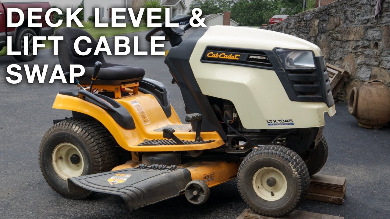 Как выровнять режущую деку и поменять тросы подъёма — газонокосилка Cub Cadet LTX1045