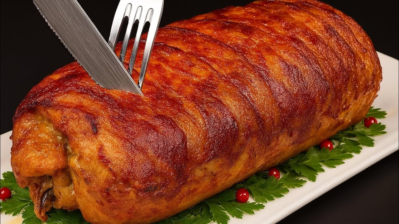 Überraschen Sie Ihre Gäste beim Weihnachtsessen! Saftig gefüllte Schweinefilet im Speckmantel.