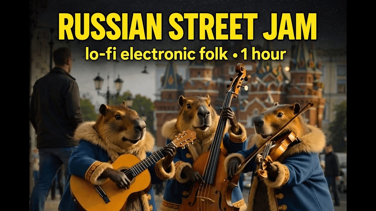 capybara russian street jam 🦫 | lo-fi electronic folk vibes (1 hour) #capybara #lofi