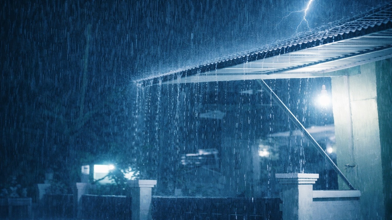 Fall Asleep In 3 Minutes 🌧️ Heavy Rain And Thunder On Tin Roof For Deep Sleep And Stress Relief