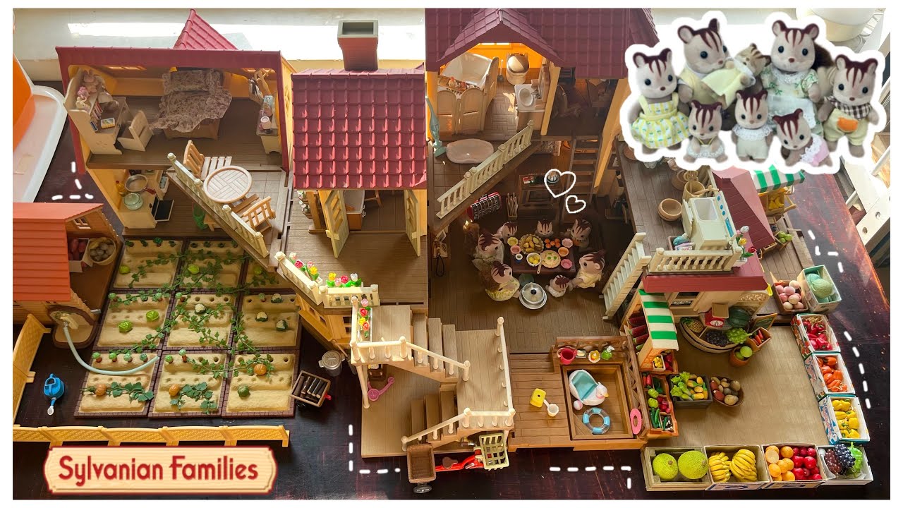 City house with lights + Starter house Set up & Tour 🏠 [Sylvanian Families] ASMR no music