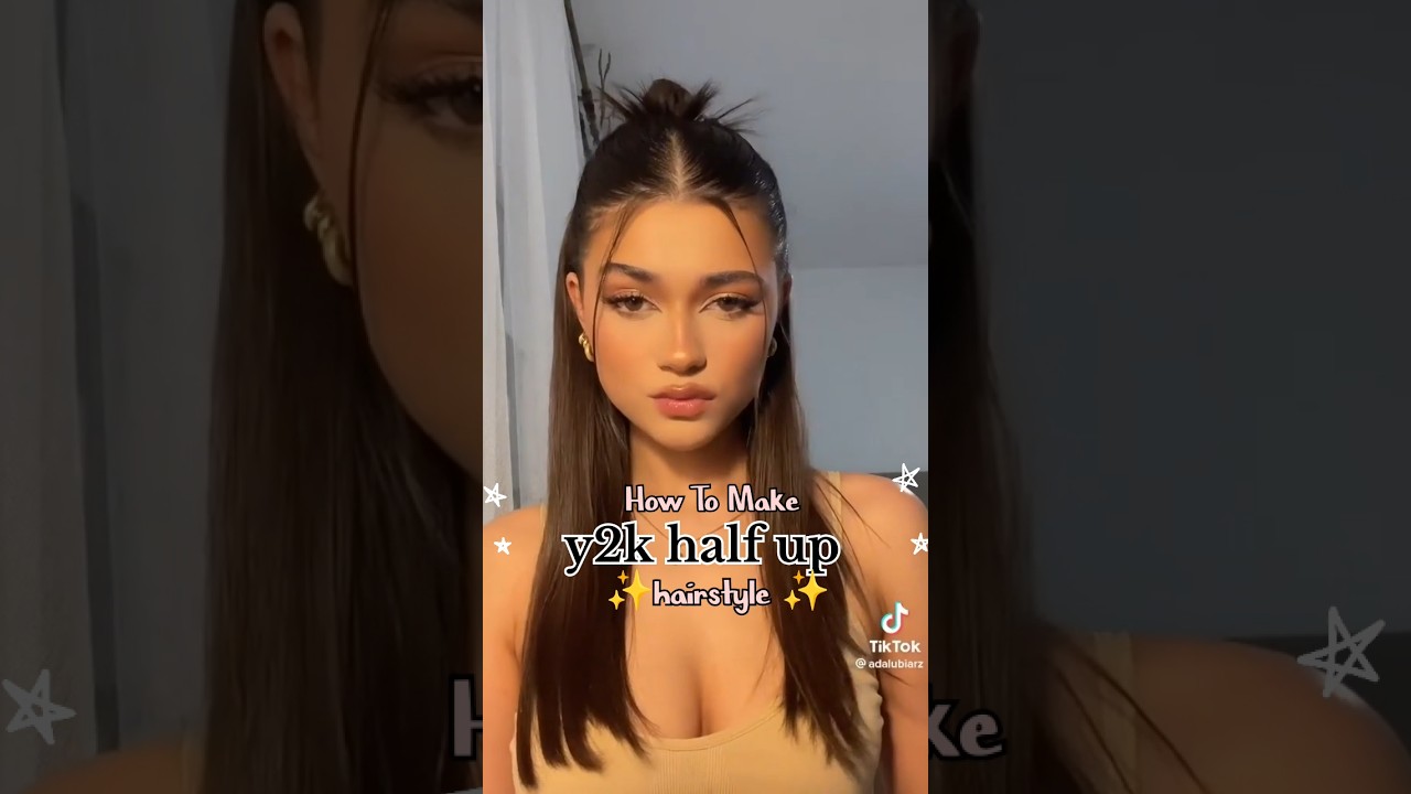 Y2K half up hairstyle #halfuphairstyle #halfopenhair#trendinghairstyle#shorts #hairstyle