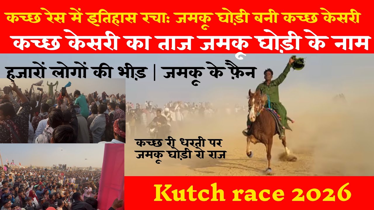 कच्छ रेस में इतिहास रचा: जमकू घोड़ी बनी कच्छ केसरी | कच्छ केसरी का ताज जमकू घोड़ी के नाम |#kutchrace