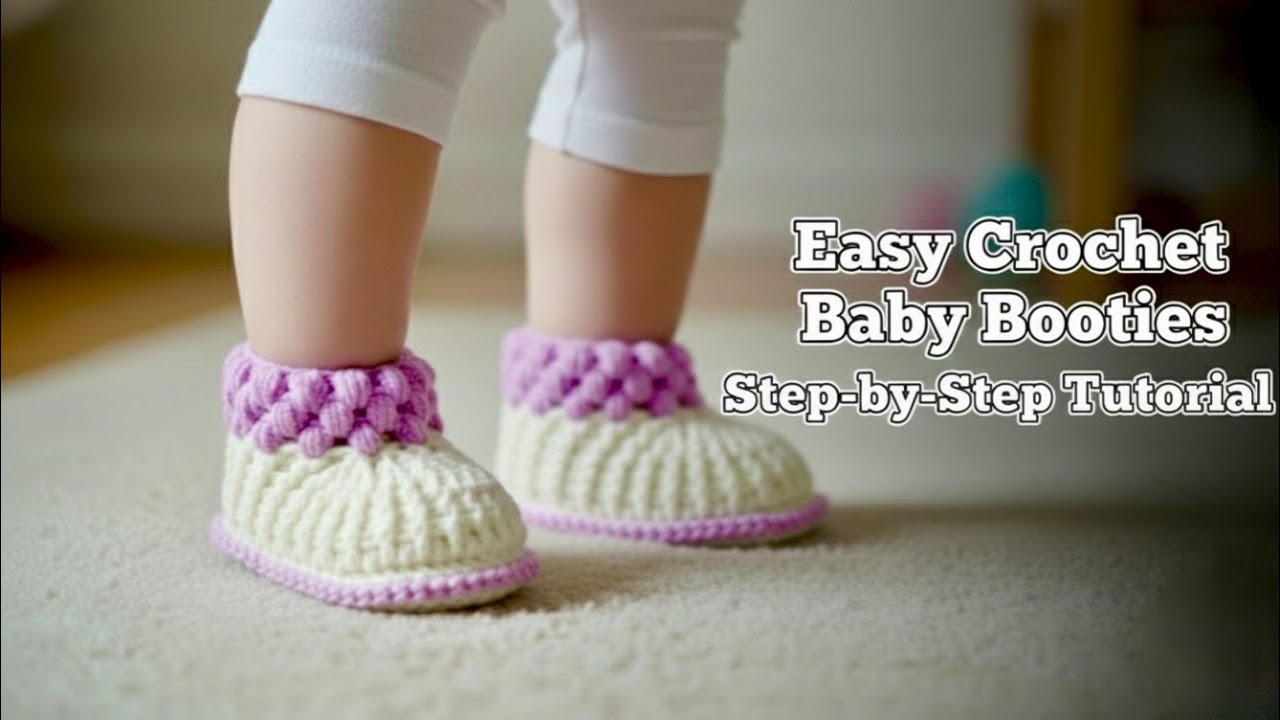 Easy Crochet Baby Booties Tutorial for Beginners | Step-by-Step Baby Shoes