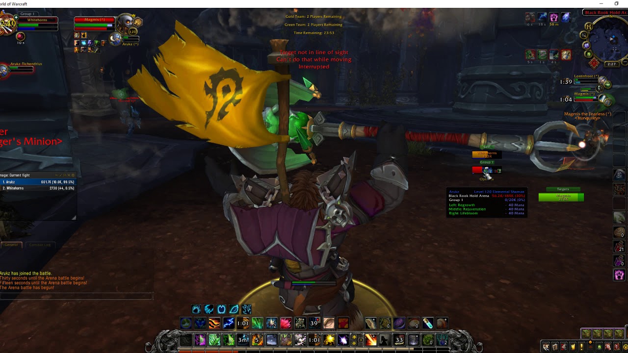 Resto druid and a pug elemental shaman 2v2 pvp 8.1.5 Season 2 Rated