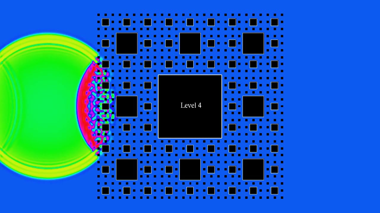 Waves hitting a Sierpinski carpet