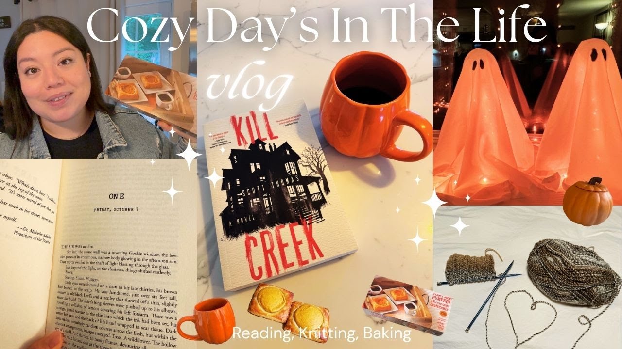 ✨Cozy October Day's in The Life Vlog 🍁📖  || Knitting, Reading, Baking