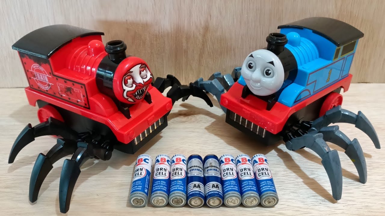 unboxing mainan kereta thomas laba laba,thomas exe,kereta hantu choo choo charles,train monster