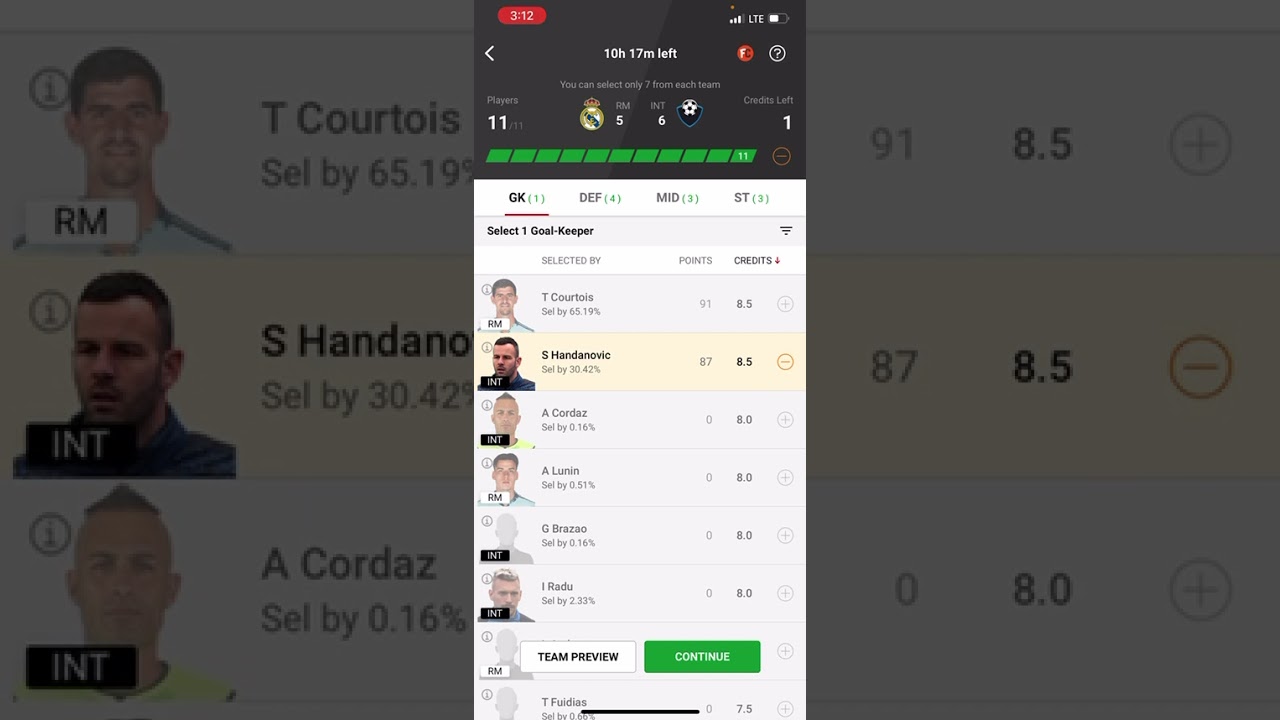 RM vs INT Dream11 Team | Fantasy Football Tips | Real Madrid vs Inter Milan | Champions League