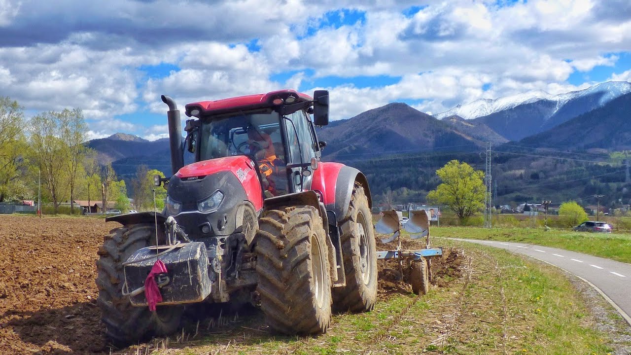 Весенняя вспашка мокрым способом Case IH Optum 300 cvx + Lemken EurOpal 8 Сложная вспашка разворотны