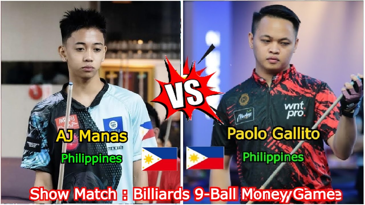AJ Manas VS Paolo Gallito (Pao Pao) | Show Match : Billiards 9-Ball Money Game - Race To 17