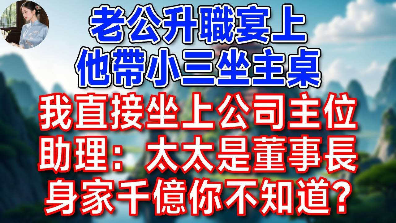 老公升職宴上，他帶小三坐主桌，我直接坐上公司主位，助理：太太是董事長，身家千億你不知道？