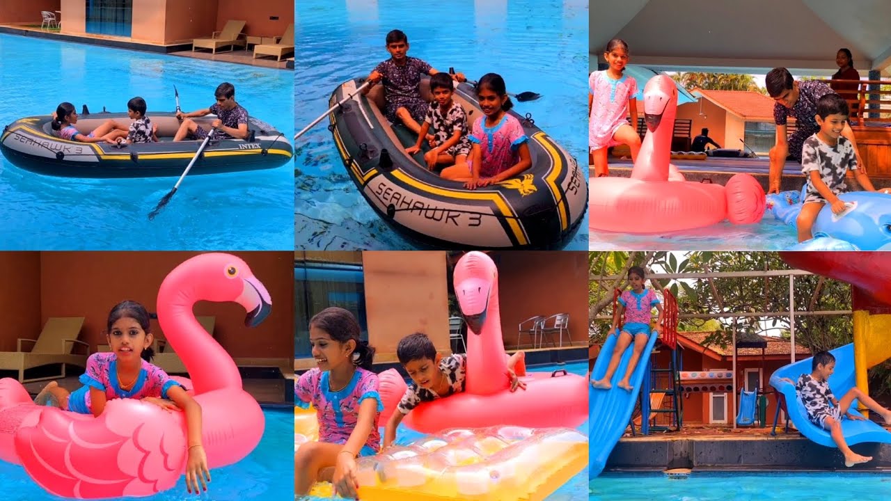 Tiyakutty ആദ്യമായിട്ടാണ് ഇത്രയും വലിയ #SwmmingPool💦 കാണുന്നത്   #Dolphinന്റെ മേലെ നിന്ന് താഴെ വീണു
