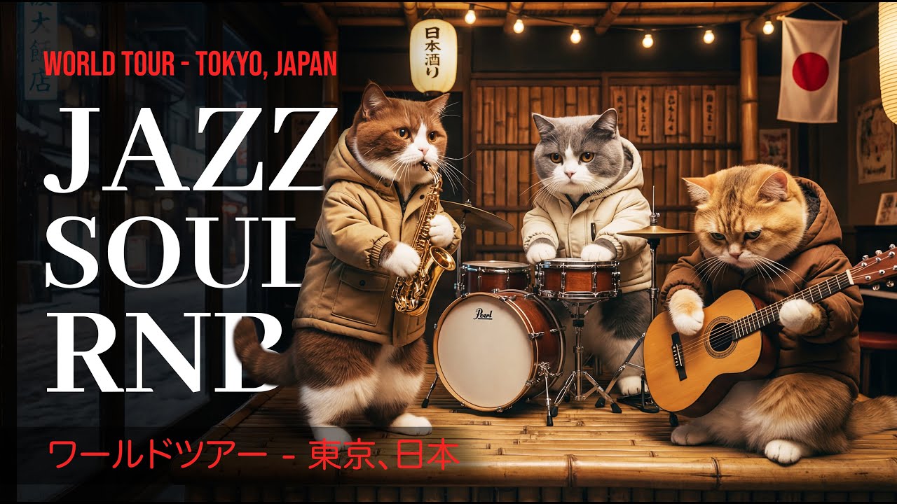 Warm Winter Lounge Jazz Soul RnB Instrumental for Relax and Night Calm from The Cat's Band at Tokyo