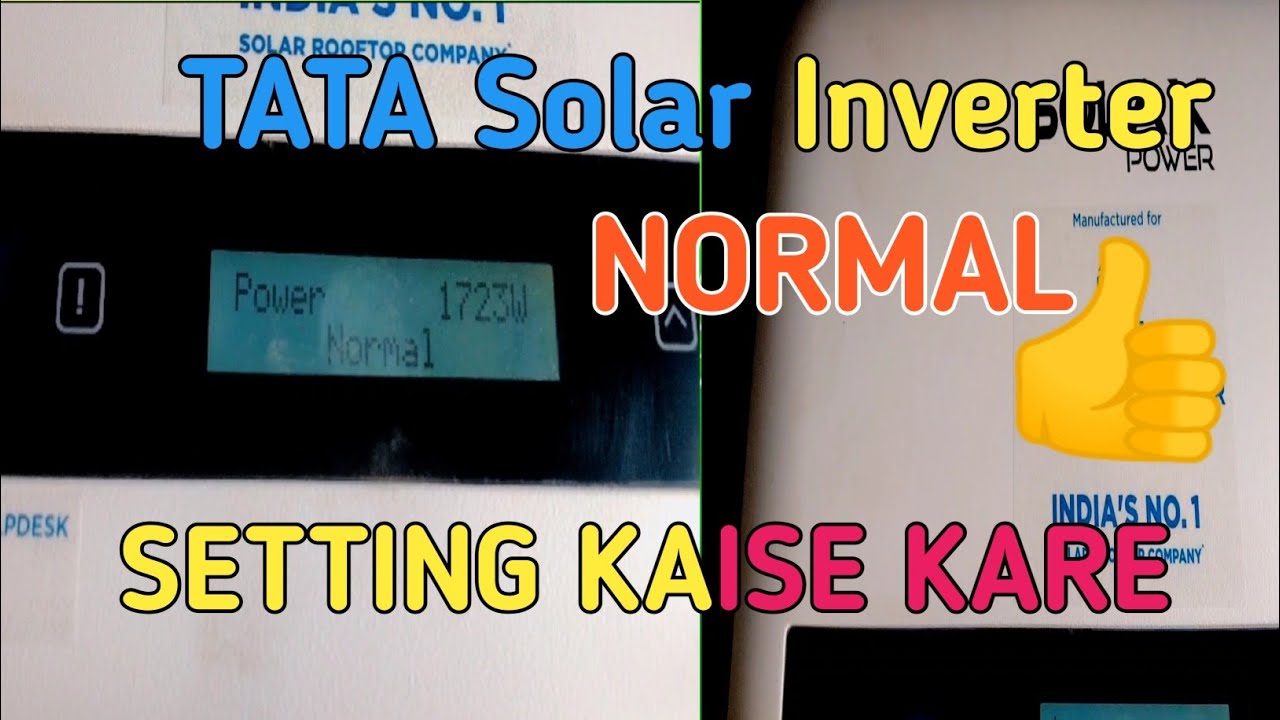 ||TATA solar Inverter setting kaise kare|| How to TATA solar Inverter setting||