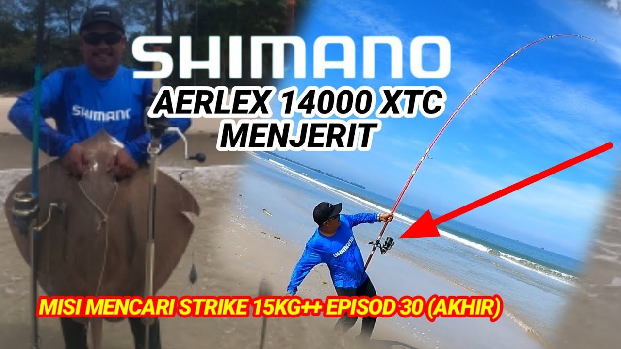 JERITAN REEL SHIMANO AERLEX 14000 XTC DI TARIK MEGATRON  #surfcasting #fishing #shopee