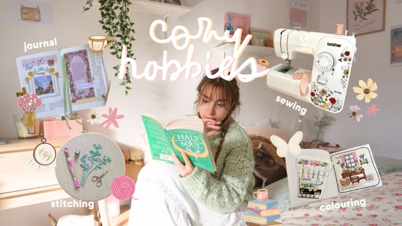 try cozy hobbies with me ⭐ reading, journaling, sewing, colouring & stitching