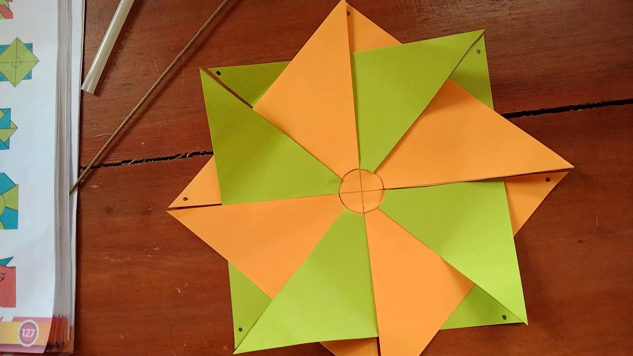 Membuat Kincir angin dari kertas Origami. SBdP kelas 3 SD