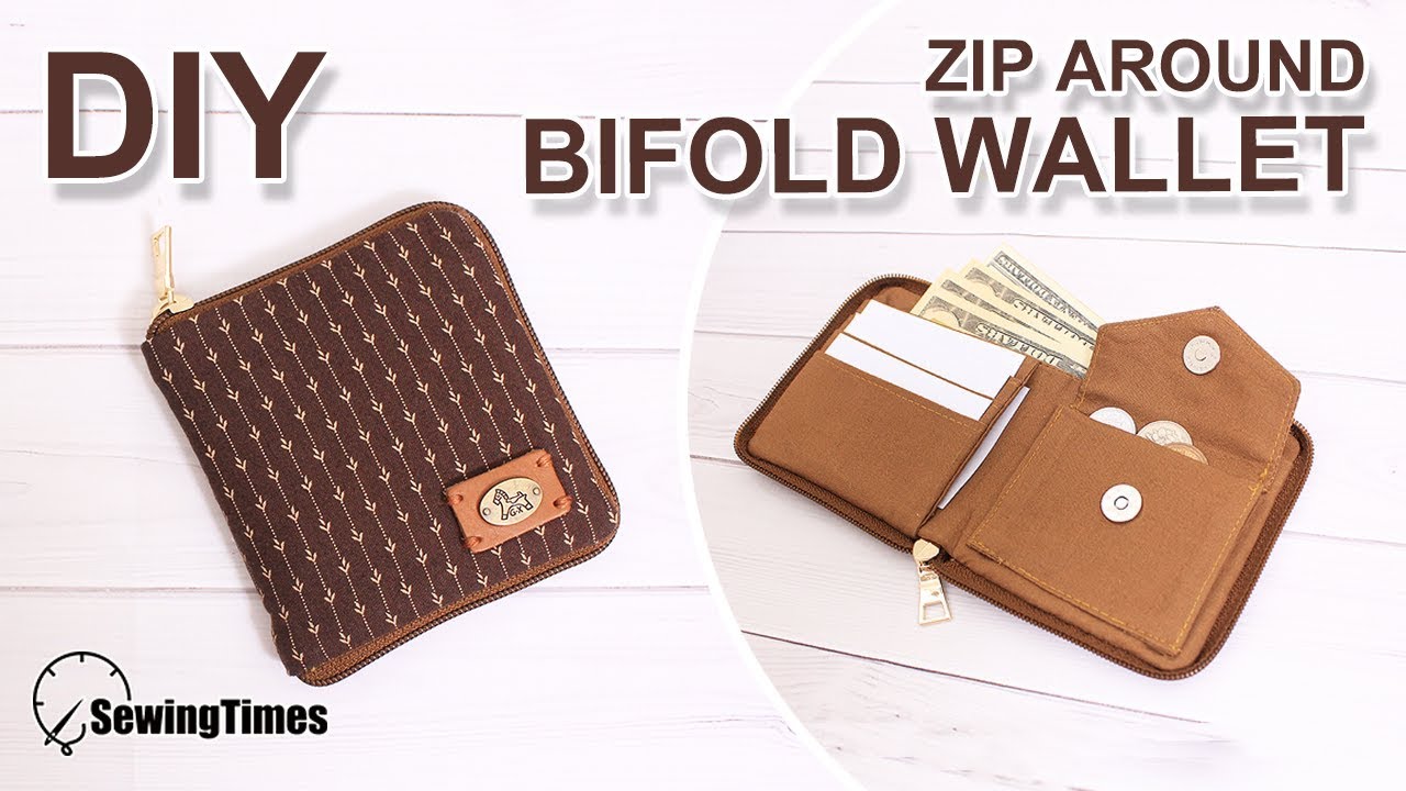 Как сшить маленький кошелек с молнией | DIY Zip Around Bifold Wallet #sewingtimes