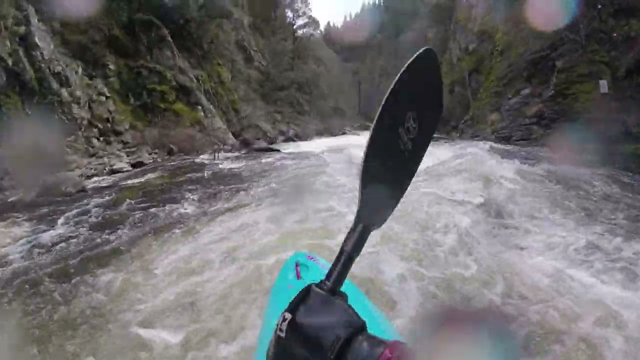 Top to bottom kayak run on the Box Canyon of the Sacramento