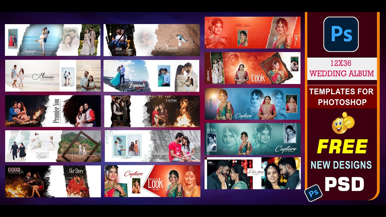Free Wedding Album PSD | 12x36 Album design free download wedding psd design
