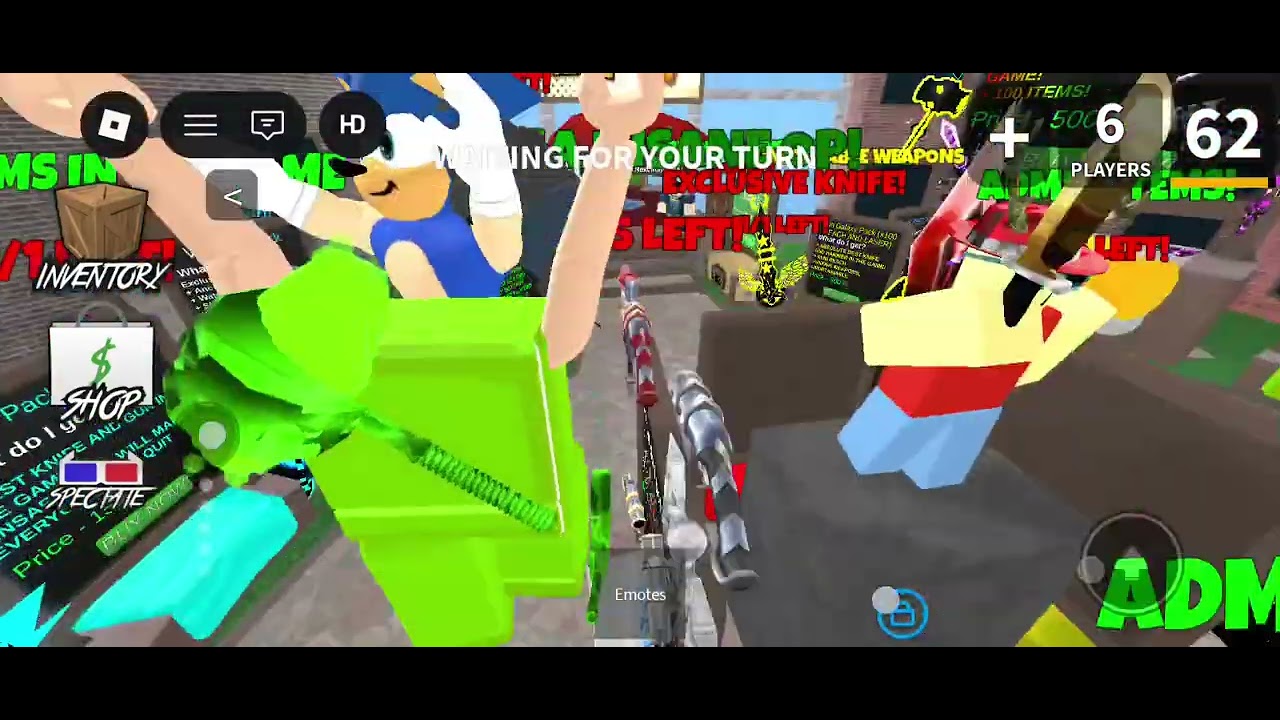 Playing a fake murder mystery 2 I was going to reveal some of my knives (raged quitted)
