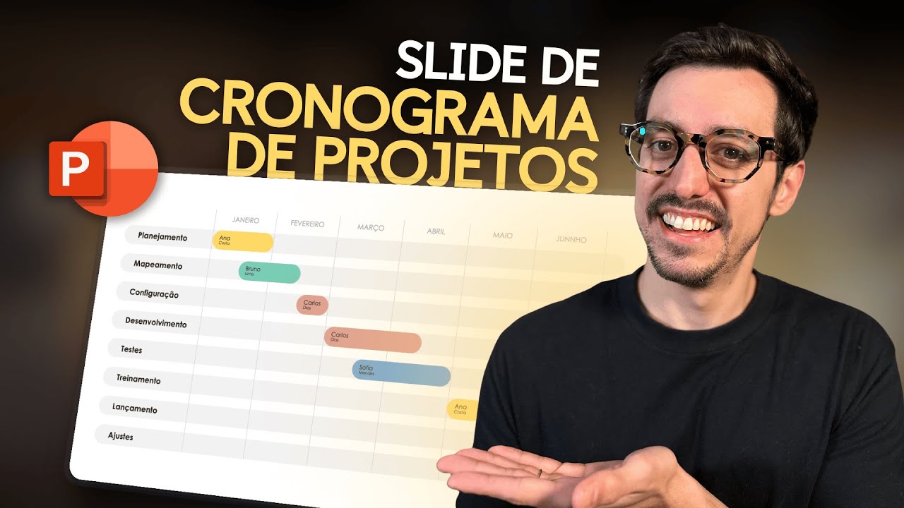 Como criar um slide de CRONOGRAMA DE PROJETOS no PPT passo a passo [tutorial e slides edit&aacute;veis]
