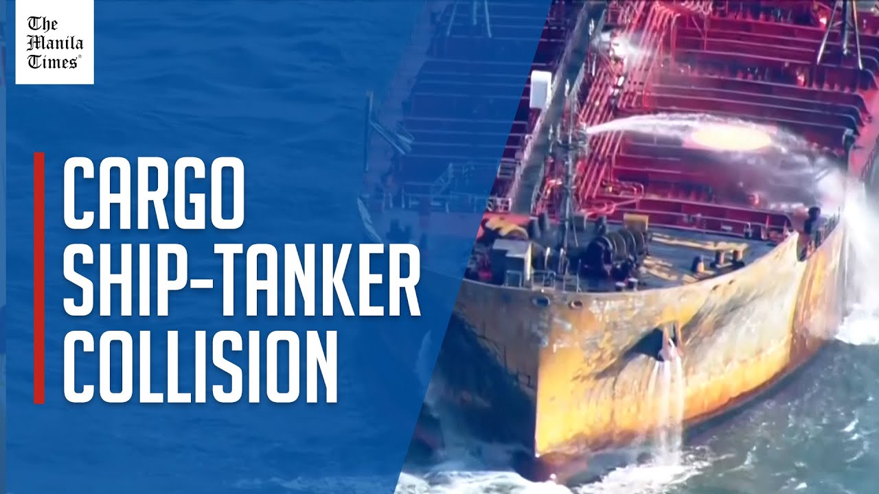 Aerial video of Solong cargo ship and damaged oil tanker Stena Immaculate