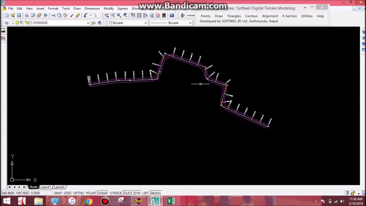 Road Alignment in Autocad | SW-DTM | Detailing