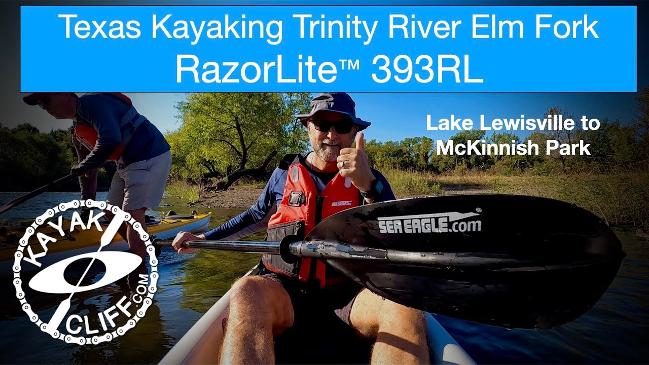 Texas Kayaking Trinity River Elm Fork in the Sea Eagle RazorLite 393RL Inflatable Kayak