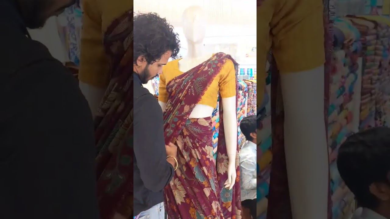 Running Material Saree draping New Collection  #youtubeshorts #saree#trending#collection #fashion