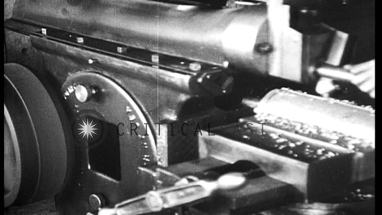 A member of the American Expeditionary Force drills holes into shells with the he...HD Stock Footage
