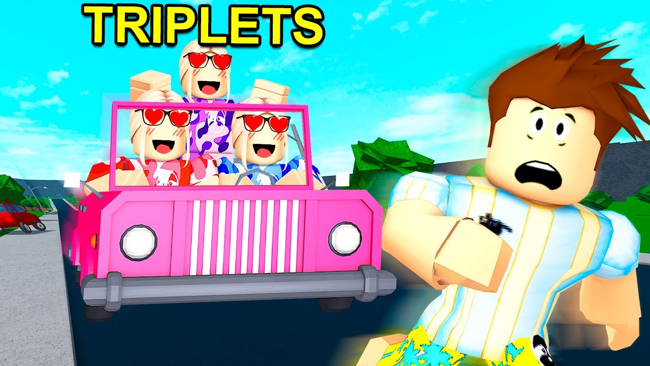 CREEPY TRIPLETS Were STALKING Me.. (Roblox Bloxburg)