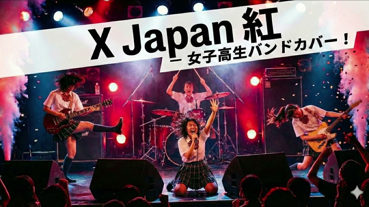 X JAPAN 紅｜Japanese Girls AI Rock Band｜邦楽カバー