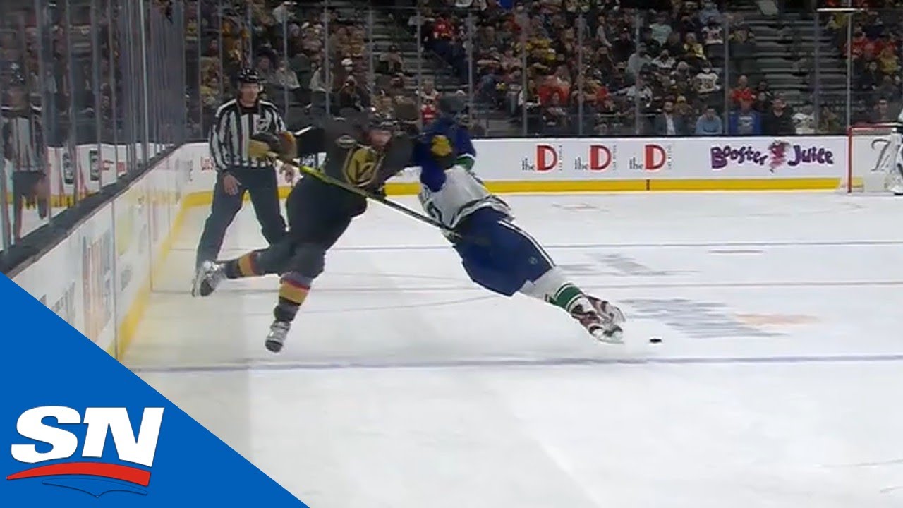 Brayden McNabb Levels Vasily Podkolzin, Oliver Ekman-Larsson Jumps In To His Defence