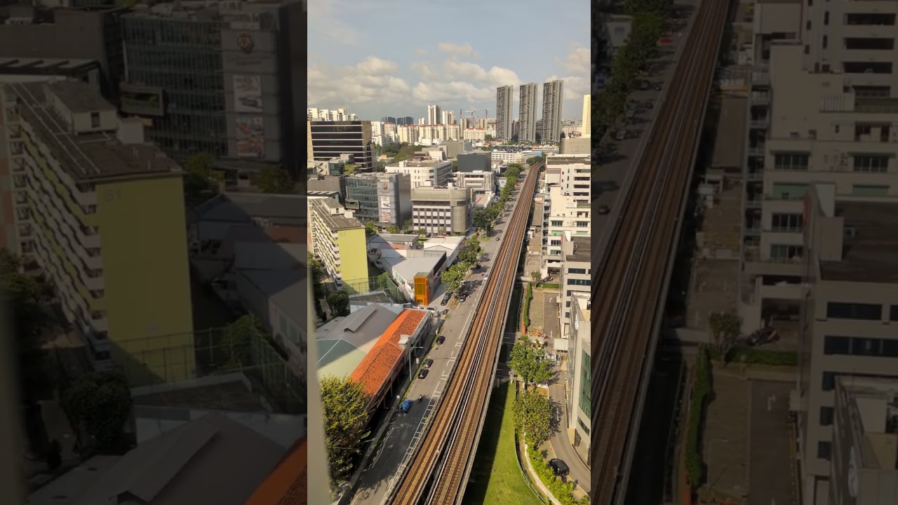 【定点・環境音】シンガポール MRT(EWL) 上空｜Redhill–Queenstown｜昼・晴れ Singapore MRT EWL Overhead Fixed View｜No talking
