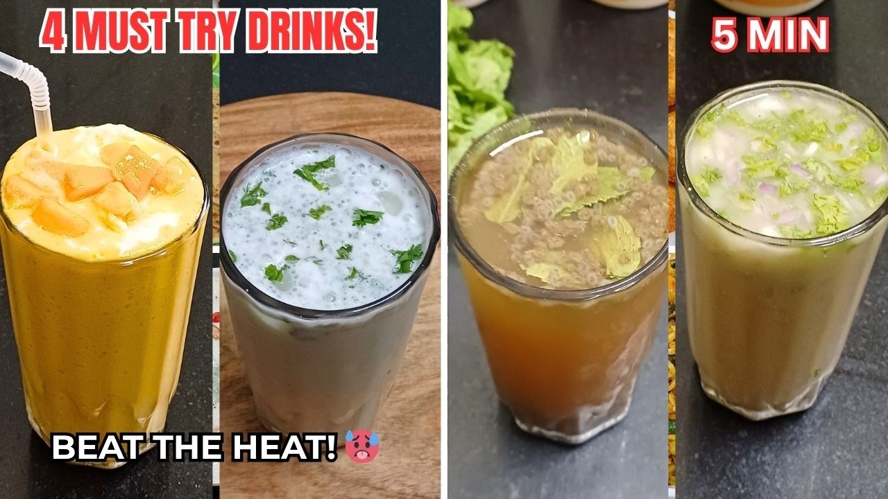 4 Refreshing Summer Drinks Recipes | Mango Lassi, Neer Mor, Shikanji & Sattu Sharbat