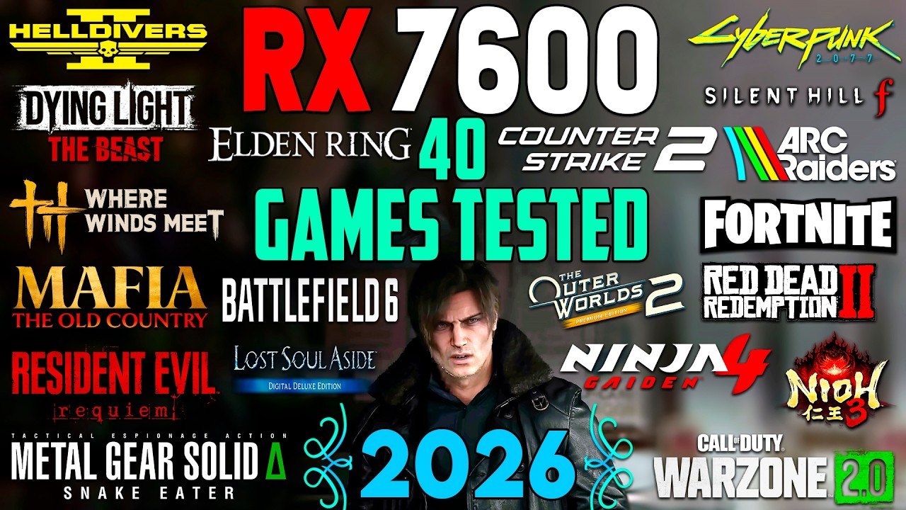RX 7600 Gaming Test 2026 – 40 Games, Shocking 1080p FPS!