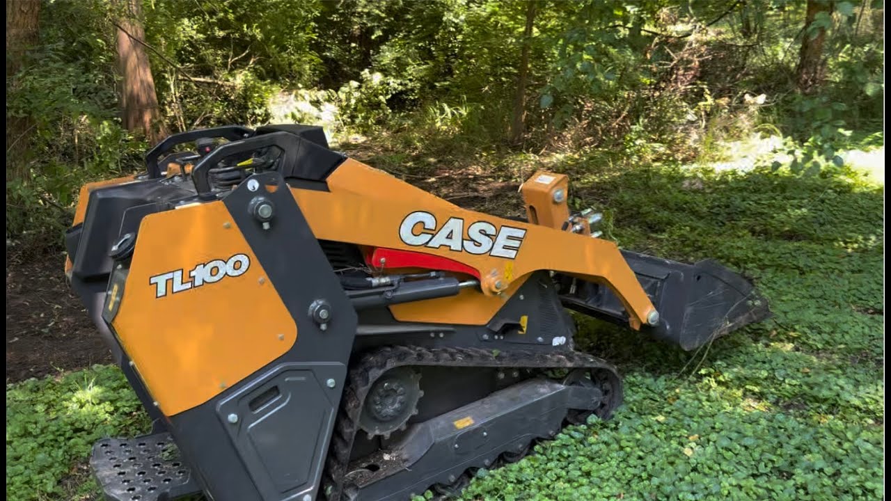 Case TL100 at Work Brush Clearing with Mini Skid Steer