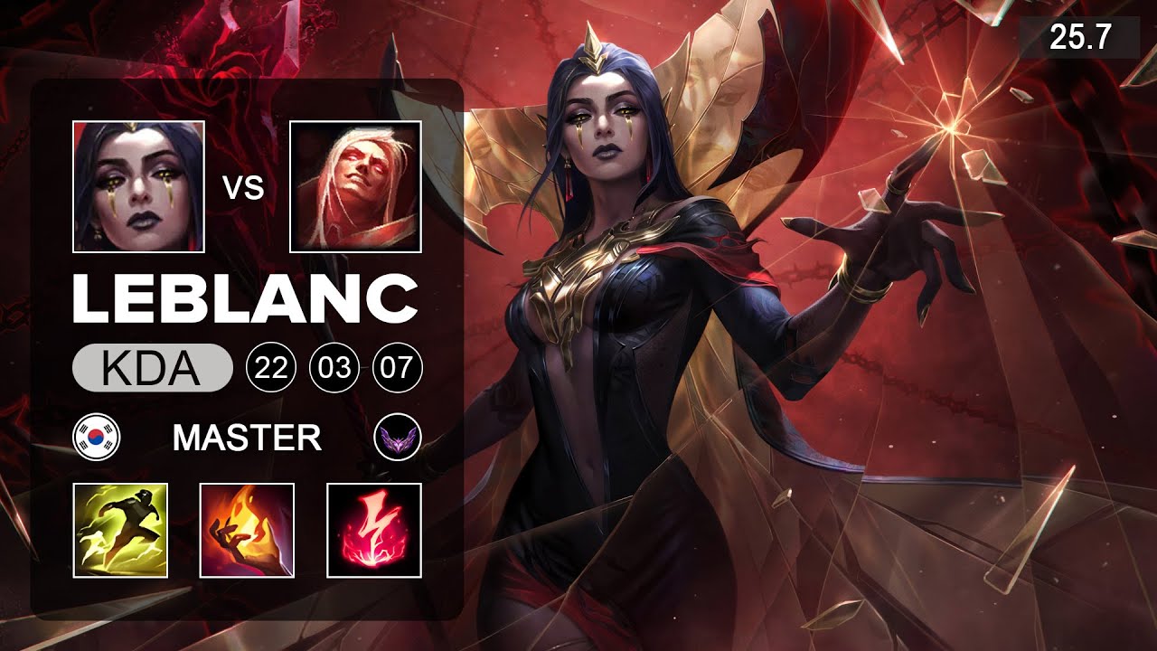 LeBlanc vs Vladimir Mid - KR Master - Patch 25.7 Season 15