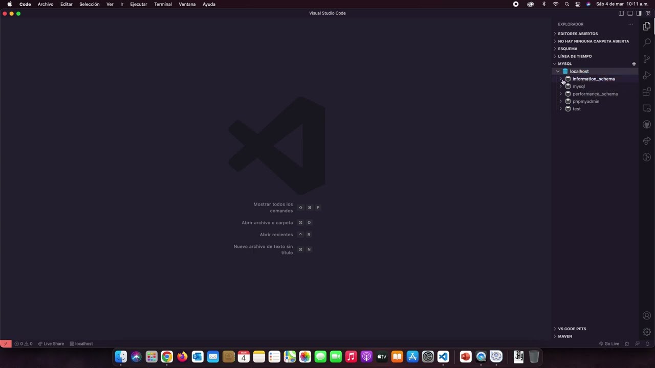 Enlazar MySQL y gestor de base de datos con Visual Code