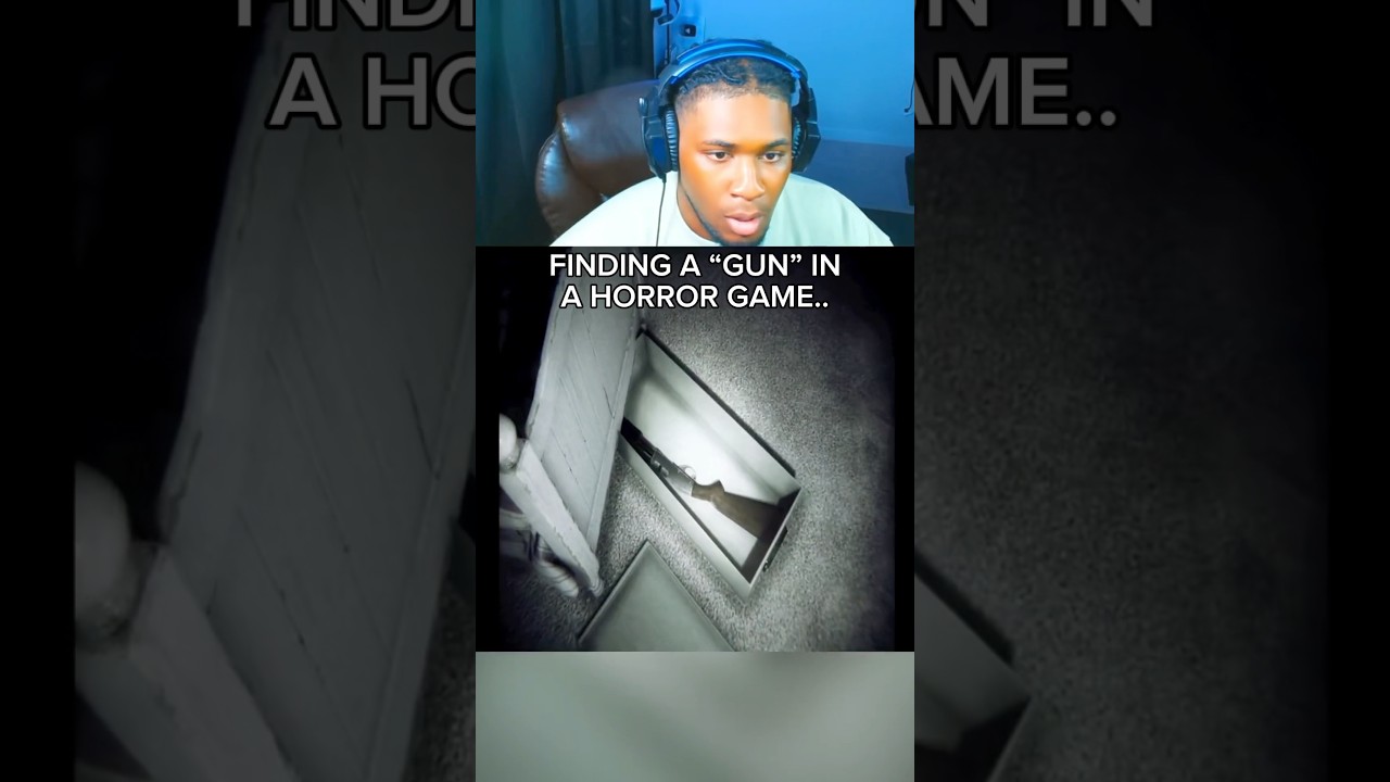 Finding a &ldquo;gun&rdquo; in a horror game&hellip; #gaming #trending #shorts