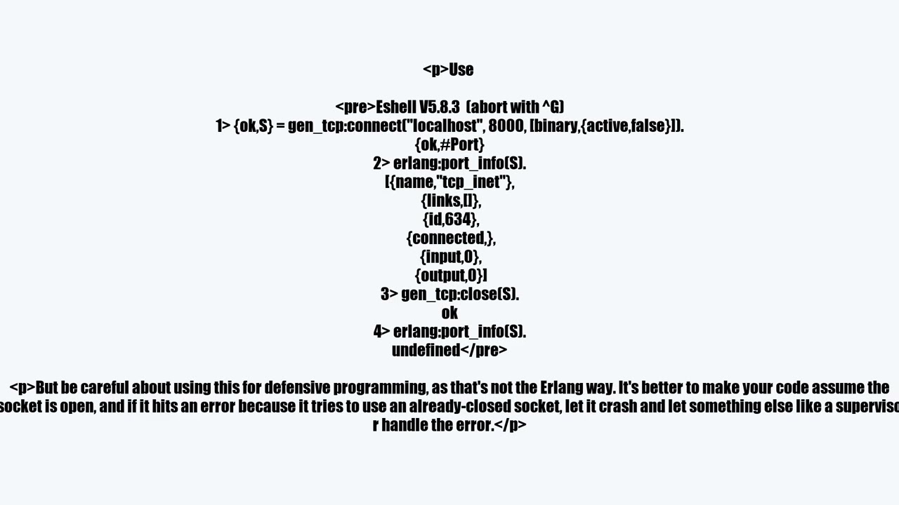 Erlang open socket or know