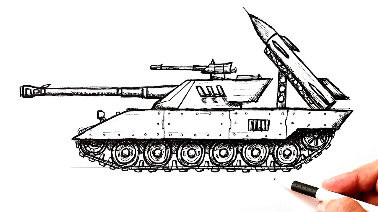 Как нарисовать армейский танк