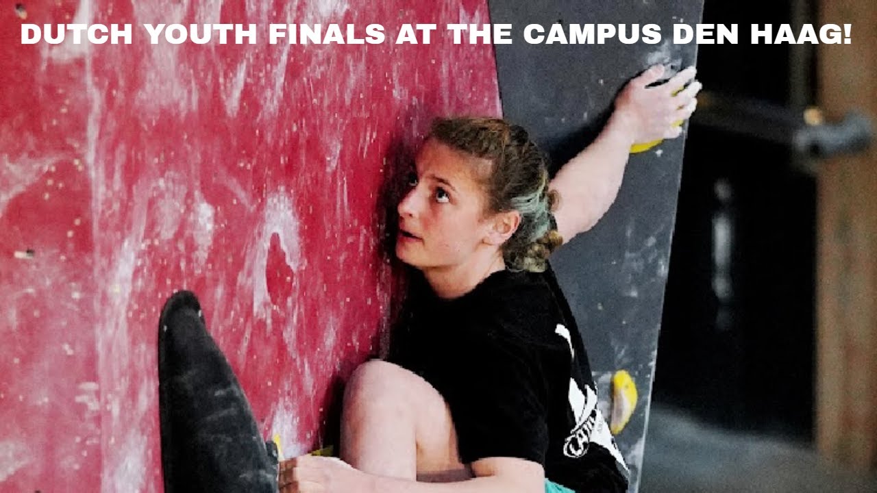 Bouldering in the Dutch Youth finals (16 April 2022) at bouldergym De Campus Den Haag #79!