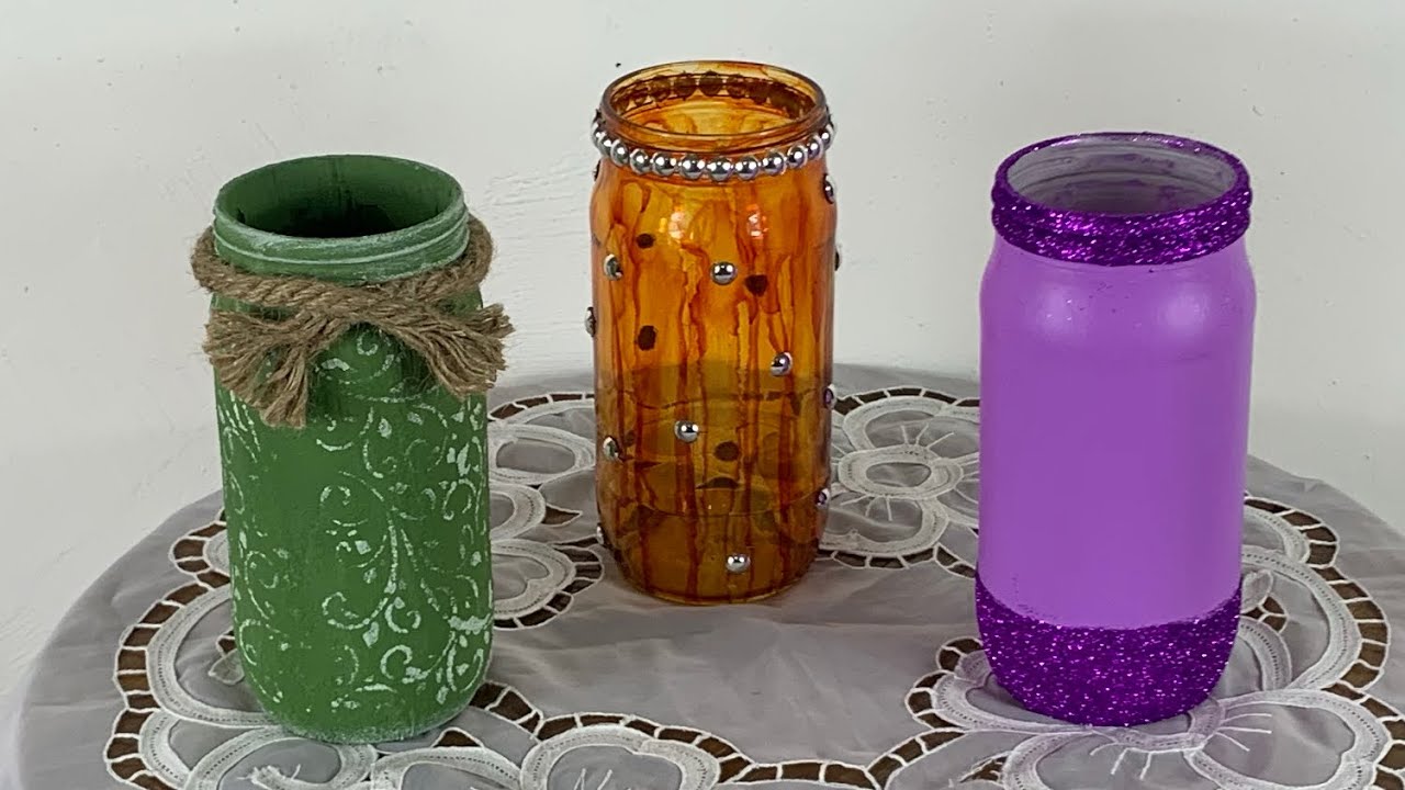 3 IDEAS CON FRASCOS DE VIDRIO. Manualidades fáciles, DIY, Artesanato, Decora tu casa muy fácil