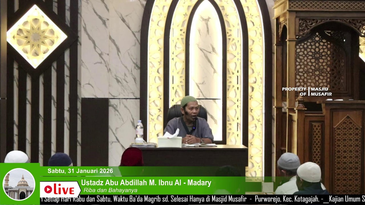 Judul : Siaran Langsung Masjid Musafir Kotagajah | Riba dan Bahayanya