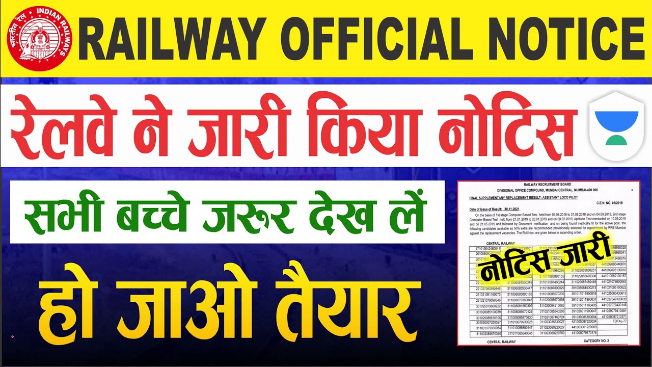 RRB OFFICIAL NOTICE 2021|| आरआरबी ऑफिसियल नोटिफिकेशन आया देख लीजिये