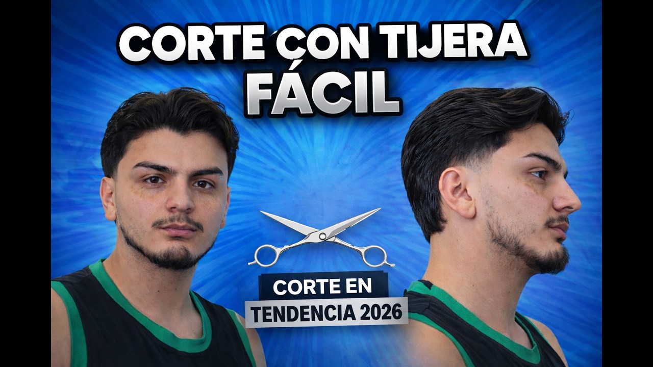 CORTE CON TIJERA MODERNO FACIL Y RAPIDO